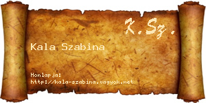 Kala Szabina névjegykártya