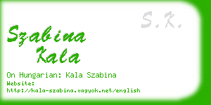 szabina kala business card